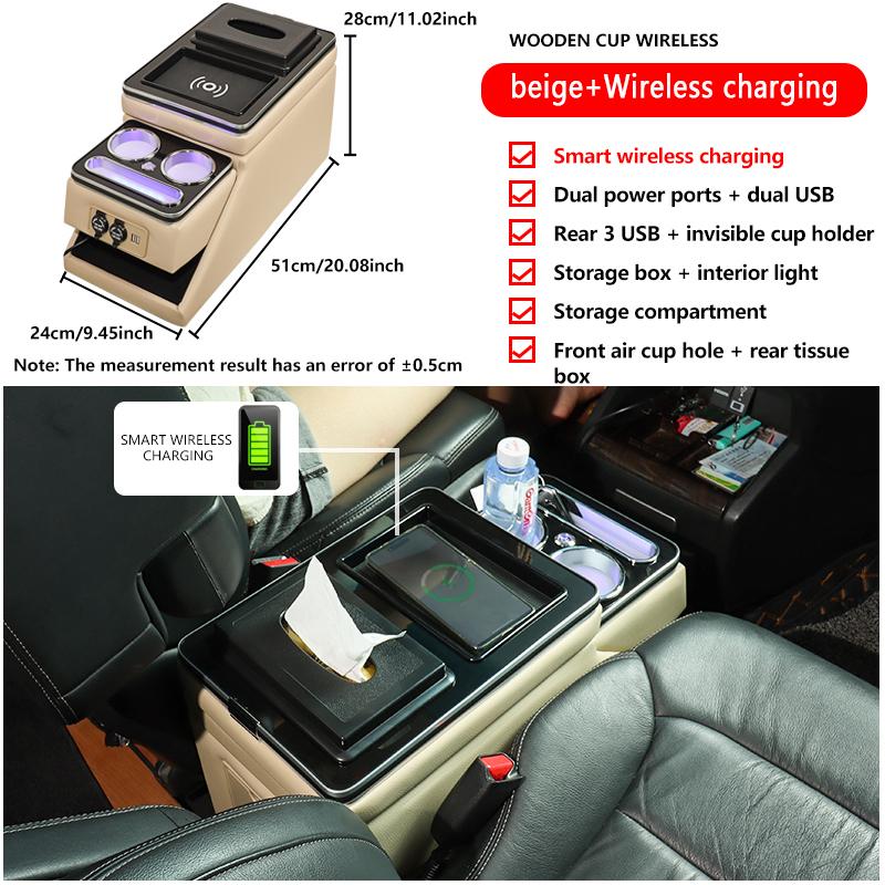 For VW Caravelle / Multivan T5 T6 T7 2000-2023 Row Front Railing Box Set General Business Armrest Central Store Business Car