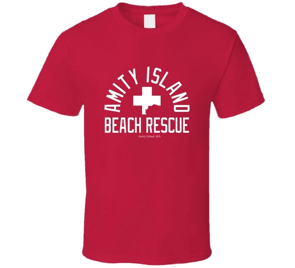 Amity Island Beach Rescue Funny Jaws Summer Vacation Gift T Shirt 3XL