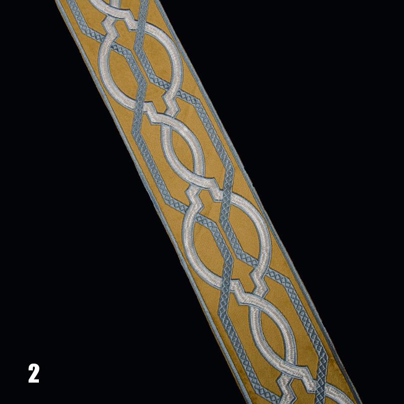 1Meter Vintage Totem Embroidered Jacquard Ribbon Braid Trim Woven Lace Fabric Diy Cushion Curtain Garment Hanfu Belt Accessory