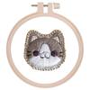 Cat Brooch DIY Embroidery Stitches Practice Kit 3.5x3.5cm Hand Sewing Kit Starter Embroidery Kit for Beginners Craft Lovers Gift