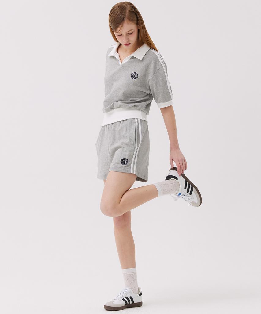 AWESOME STUDIO Line Color Block Shorts Melange Grey