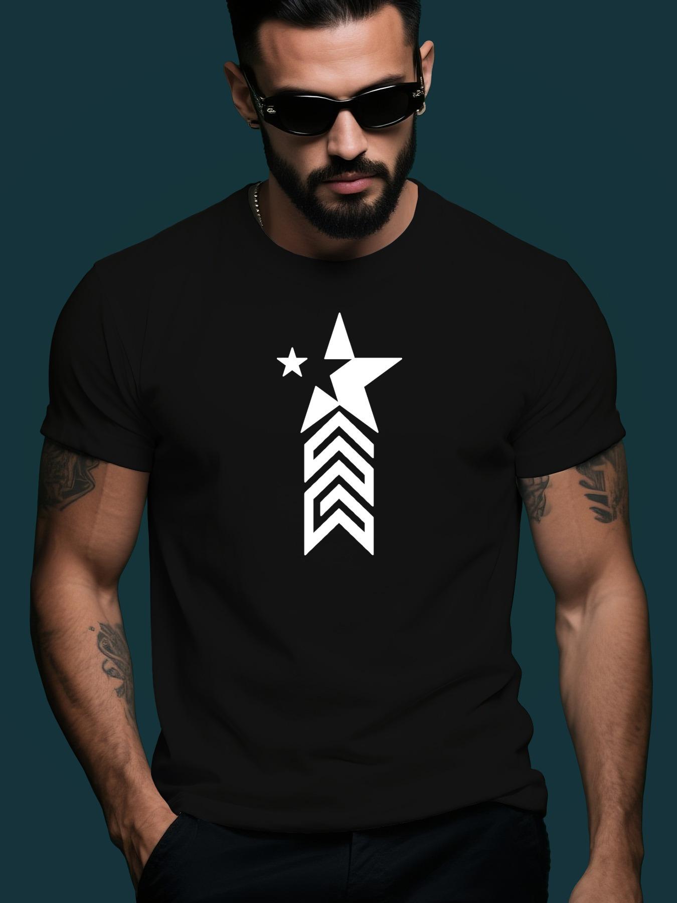 White Star Emblem Tshirt - Casual Short Sleeve Crew Neck ... XL