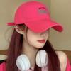 Rose Red Baseball Cap Children Big Head Circumference Wide Brim Show Face Small Tide Soft Top Cap