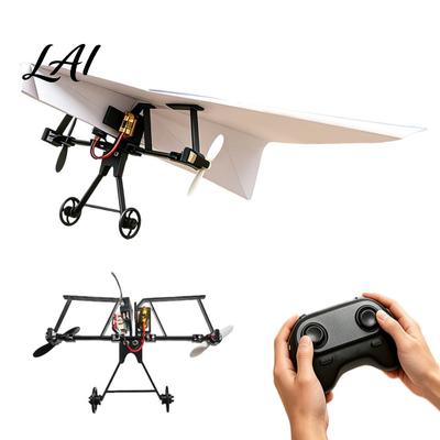 DIY Paper Plane Set Remote Control Airplane Kit with Gyro Stabilizer Electric RC Flying Module Power Dual Propellers Aircraft Launcher Transmitter