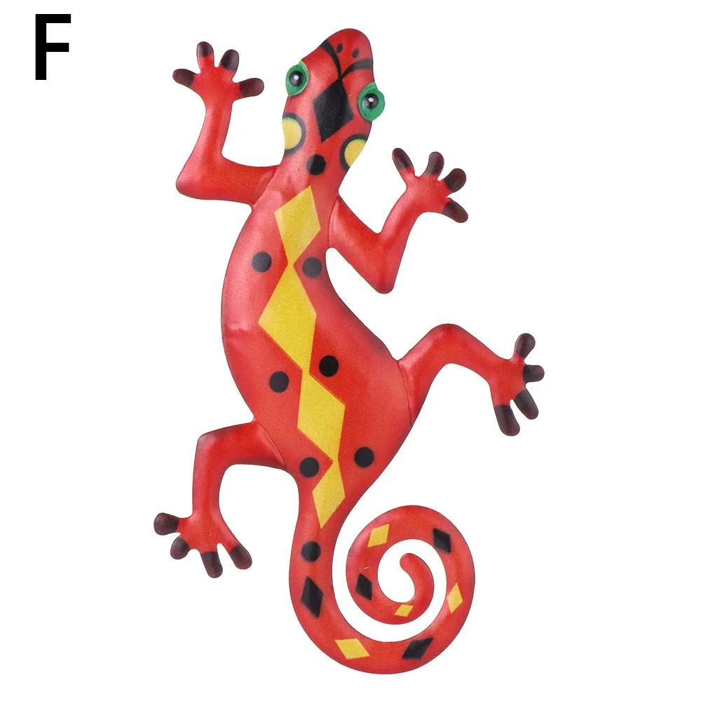 Metal Gecko Wall Decor Art Craft Inspirational Sculpture Hang Indoor Outdoor Home Garden Bedroom Office Landscape Decoration