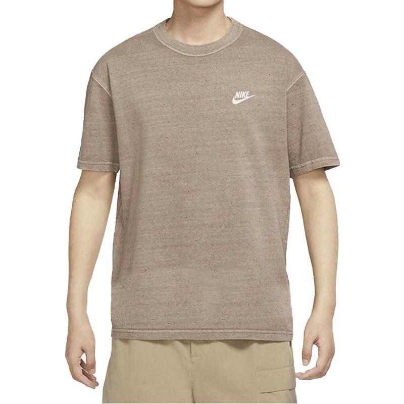 Nike T Shirts Men's Coffee Crew Neck Thin Straight Fit DR7828-040