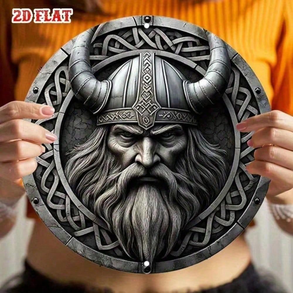 Viking Odinův Havran Severská Mytologie Nástěnné Umění Kulatý Kovový Značka Domácí Bar Garáž Pánská Jeskyně Dekor