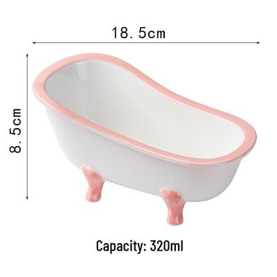 Abay Ceramic Bathtub-shaped Dessert Bowl