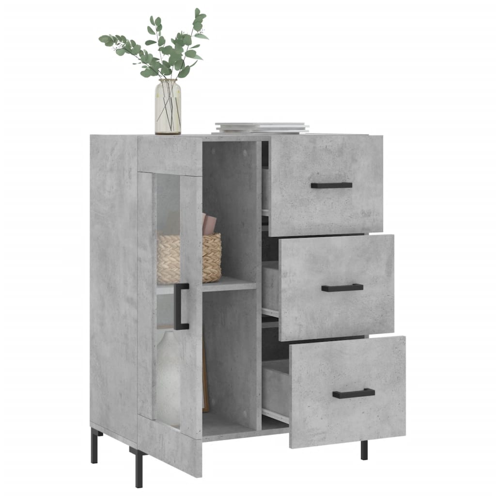 Vidaxl Szafka, Szarość Betonu, 69,5X34X90 Cm, Materiał Drewnopochodny