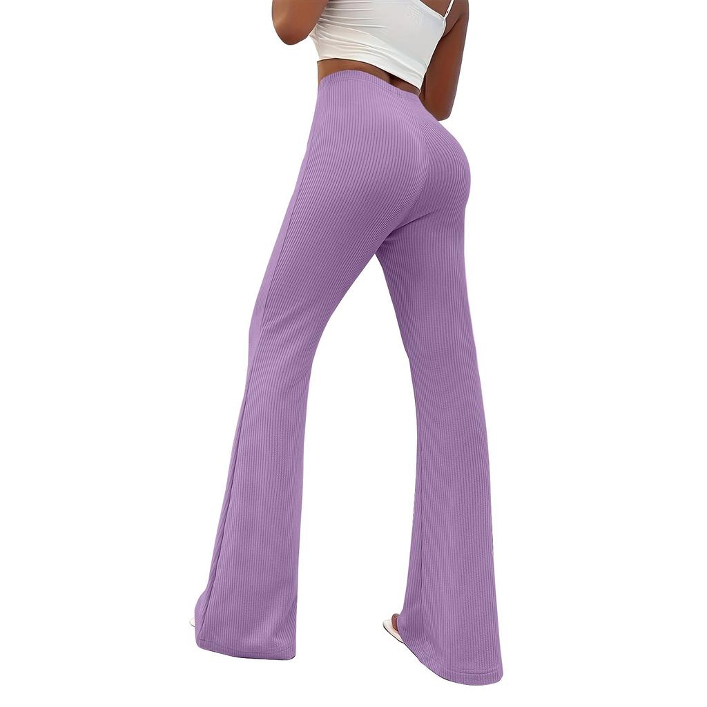 Pantalon de survêtement ample à rayures tendance pour femmes, pantalon décontracté à bas cloche, pantalon de yoga