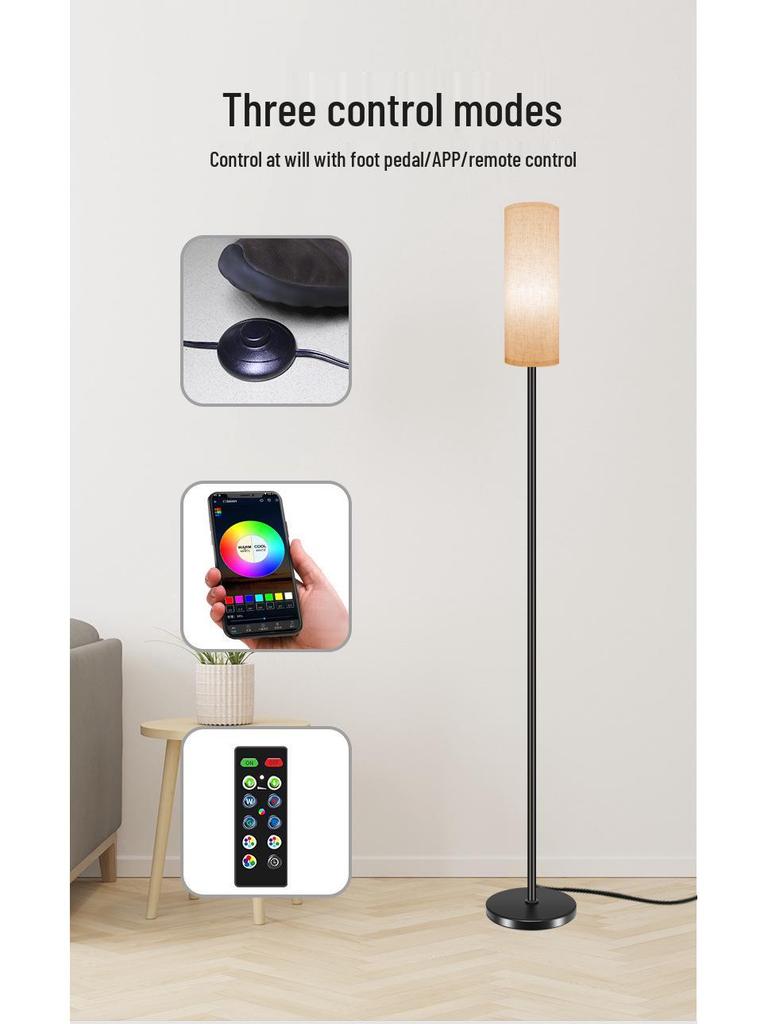 High-End RGB LED Floor Lamp with Bluetooth Dimming for Living Room and Bedroom