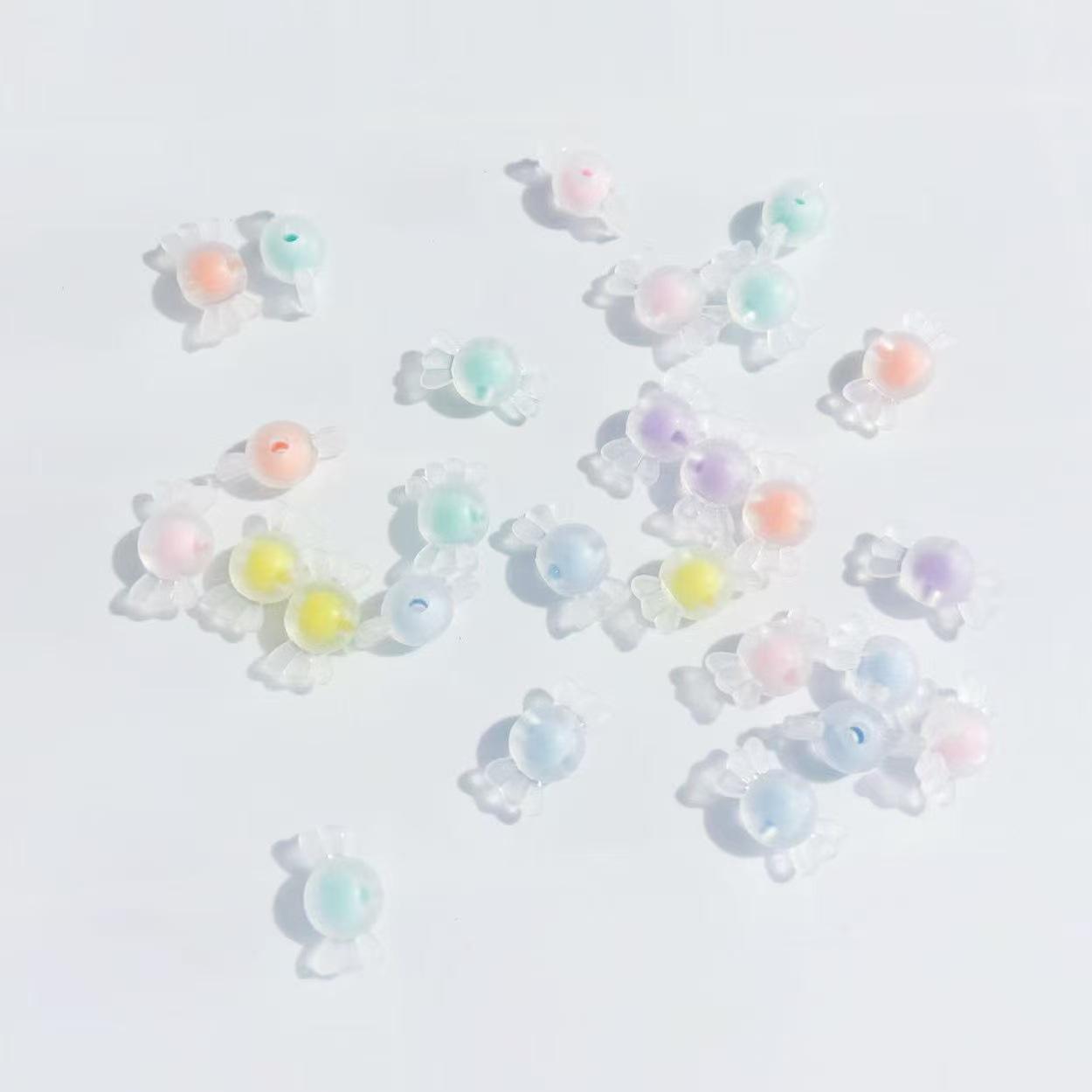 

Прозрачные акриловые бусины в форме конфет для изготовления украшений и браслетов своими руками 9*17mm, 500 pieces per pack