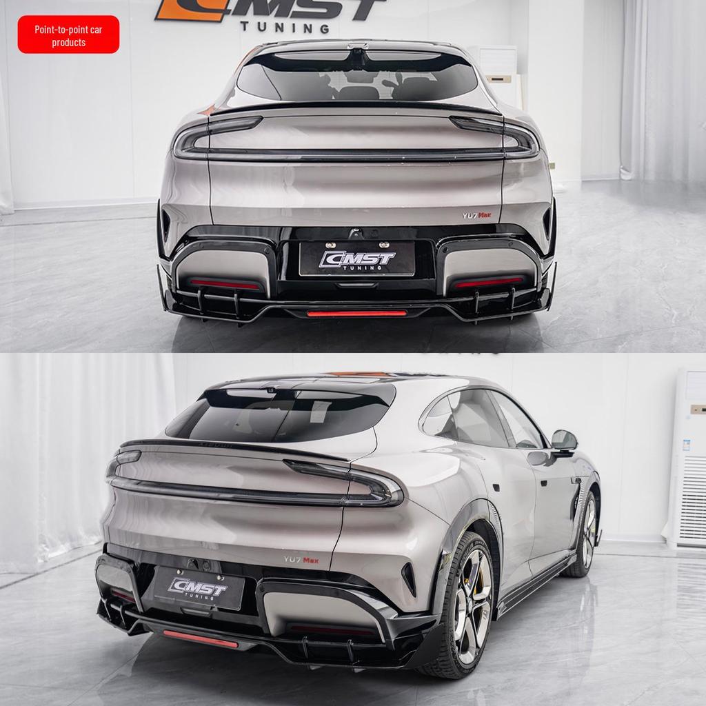 YU7 CMST Style Full Body Kit: Front Lip, Rear Lip, Side Skirts & Tail Wing in Bright Black ABS