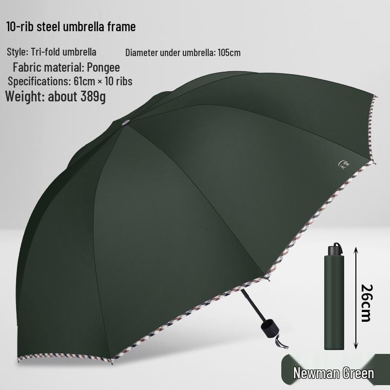 Tiantiansan XL Dual-Use Umbrella for Men and Women, Foldable, Sun & Rain Protection, Ten Ribs, Reinforced, Business Design.