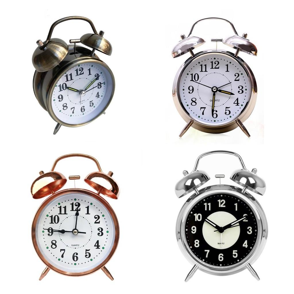Stylish 4 Inch Night Light Alarm Clock With Silent Quartz Movement In Elegant Copper Finish