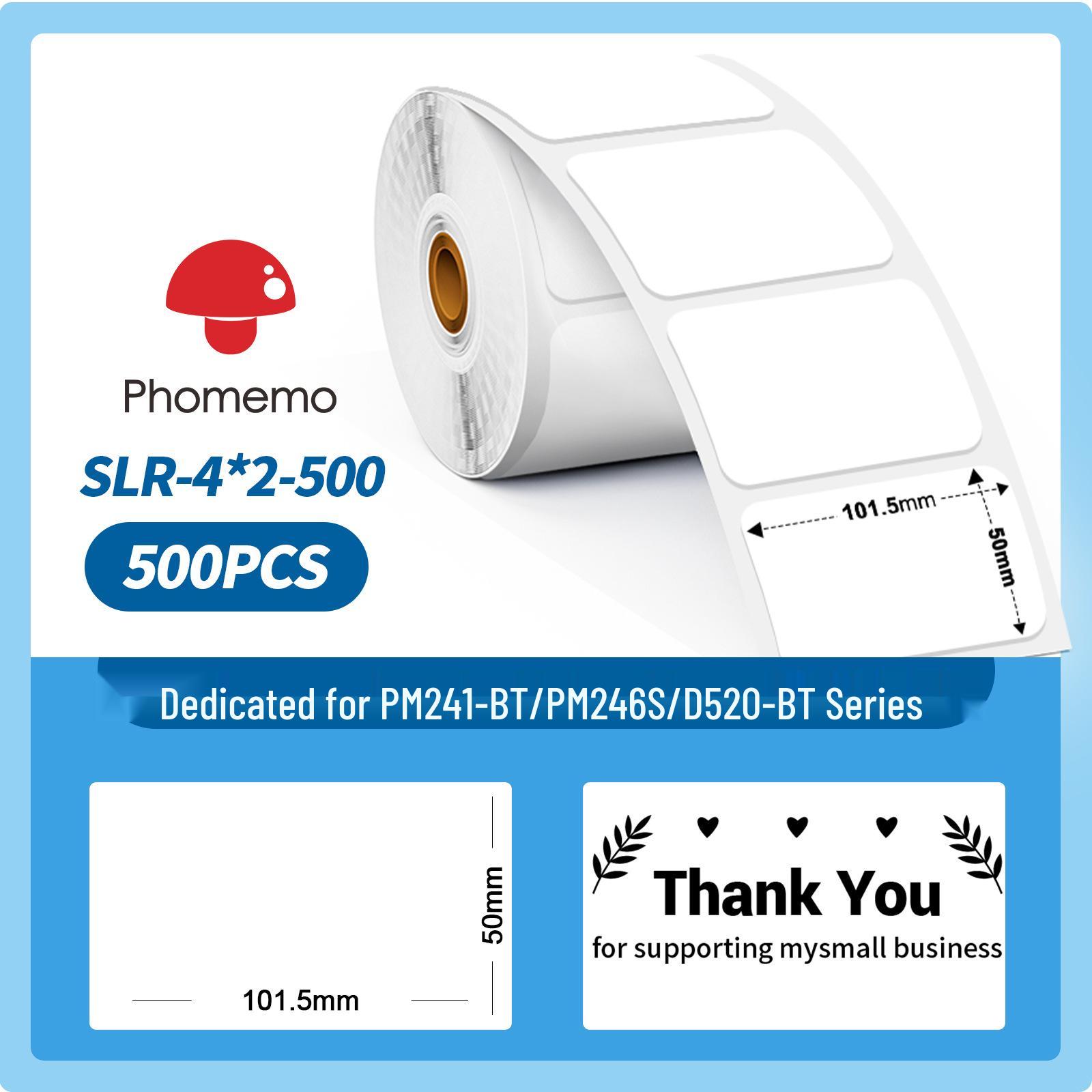 Phomemo Thermal Adhesive Labels - Durable Waybill & Barcode Printing Paper