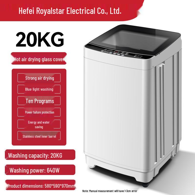 10kg Fully Automatic Washer-Dryer with Compact Pulsator for Households and Rentals