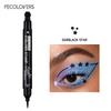 Double-head Liquid Eyeliner Pen with Stamps, Natural Finish Waterproof Quick-drying Long-lasting, Friendly Beginner Eye Beauty
