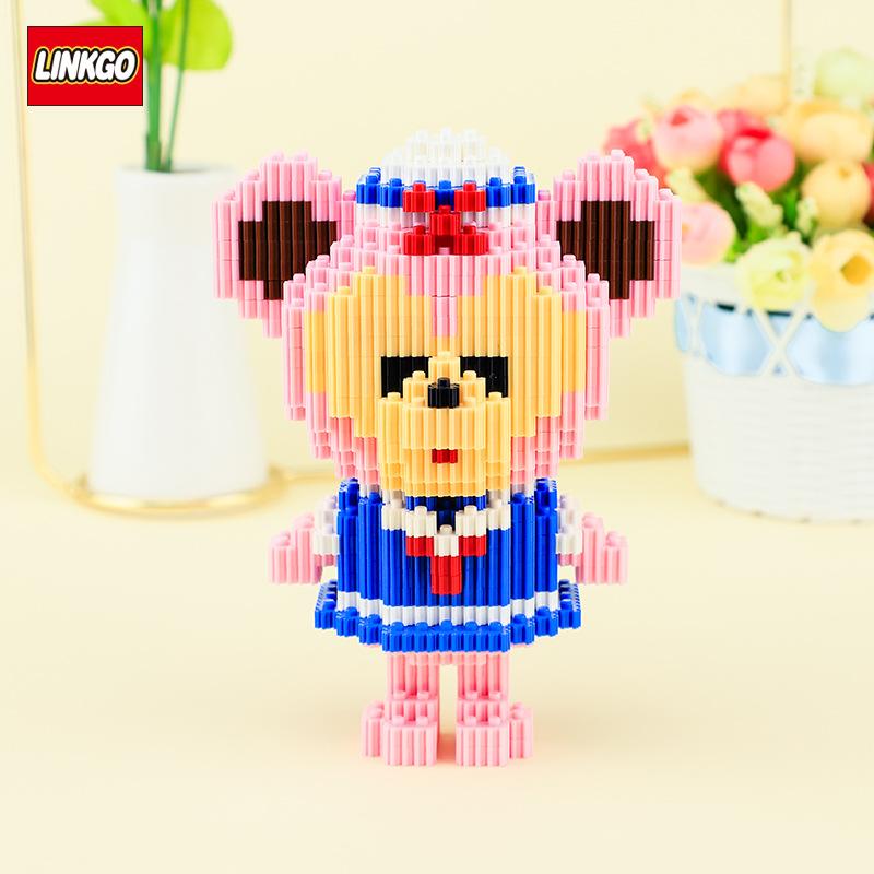 

354pcs+ Connection Building Blocks Mickey Mouse Winnie Pooh Donald Daisy Piglet 3D Model Mini Brick Figures For Children Toys No Box
