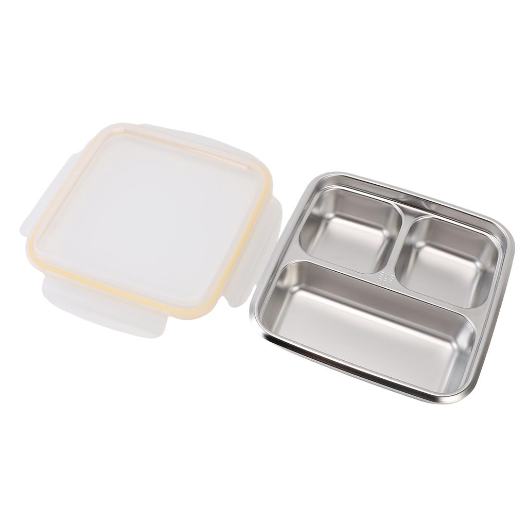 Outdoor Picnic Stainless Steel Food Container 1200m Capacity Lunch Box with Divided Compartments