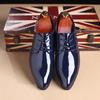 Fashion Mens Classic Retro Brogue Shoes Patent Leather Mens Lace Up Dress Business Office Shoes Men Party Wedding Oxfords Sizes 38 48
