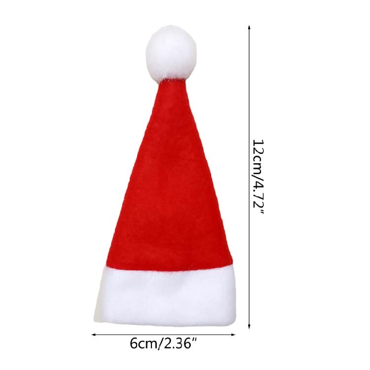 30pcs Mini Santa Hats Home Christmas Decor Lollipop Candy Cover Cup Bottle Cover