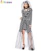 Enchanting Witch Costume Dress With Mesh And Stripes For Western Fantasy Themes