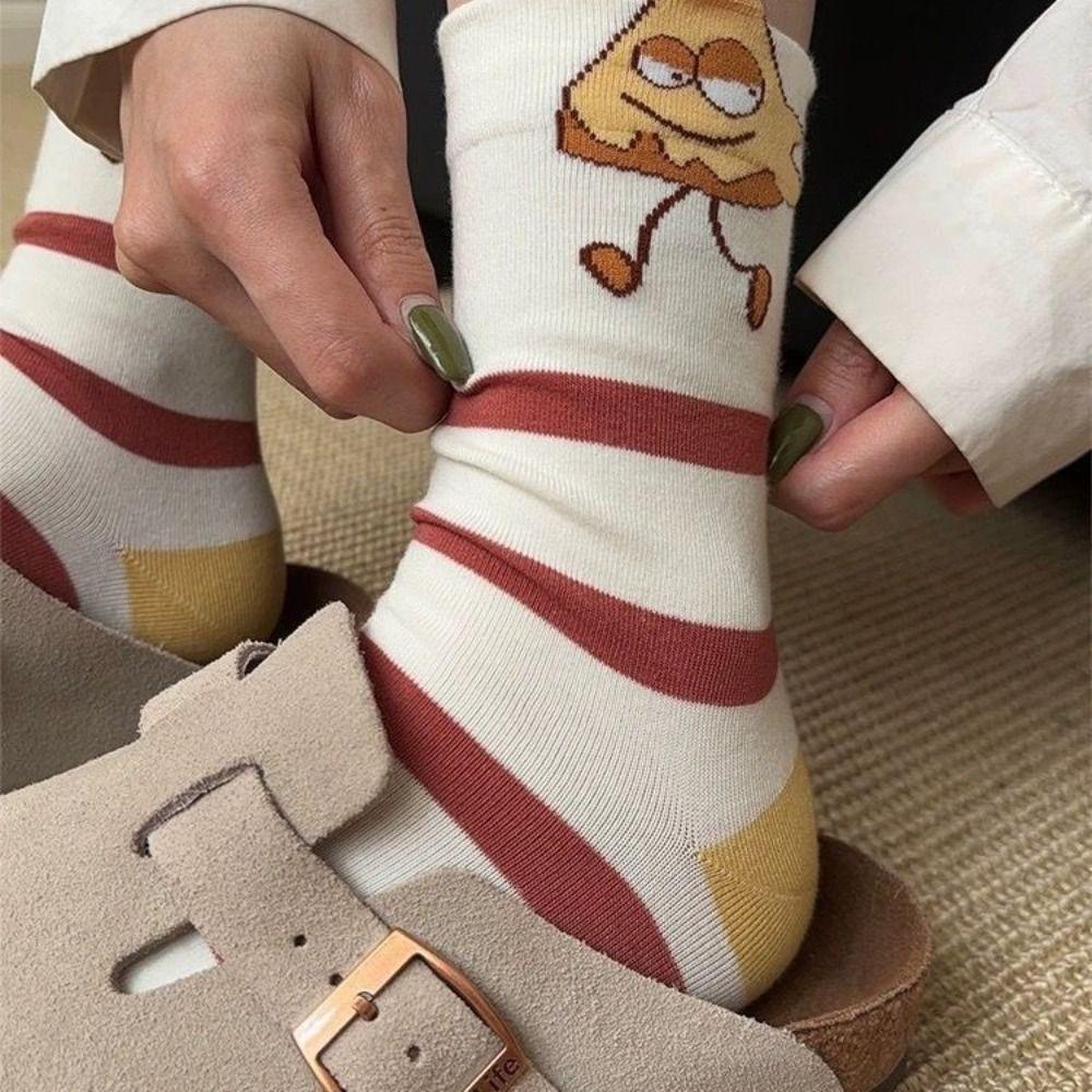 

Letter Cartoon Mid Tube Socks Stripe Women s Summer Cartoon Socks Streetwear Style 1