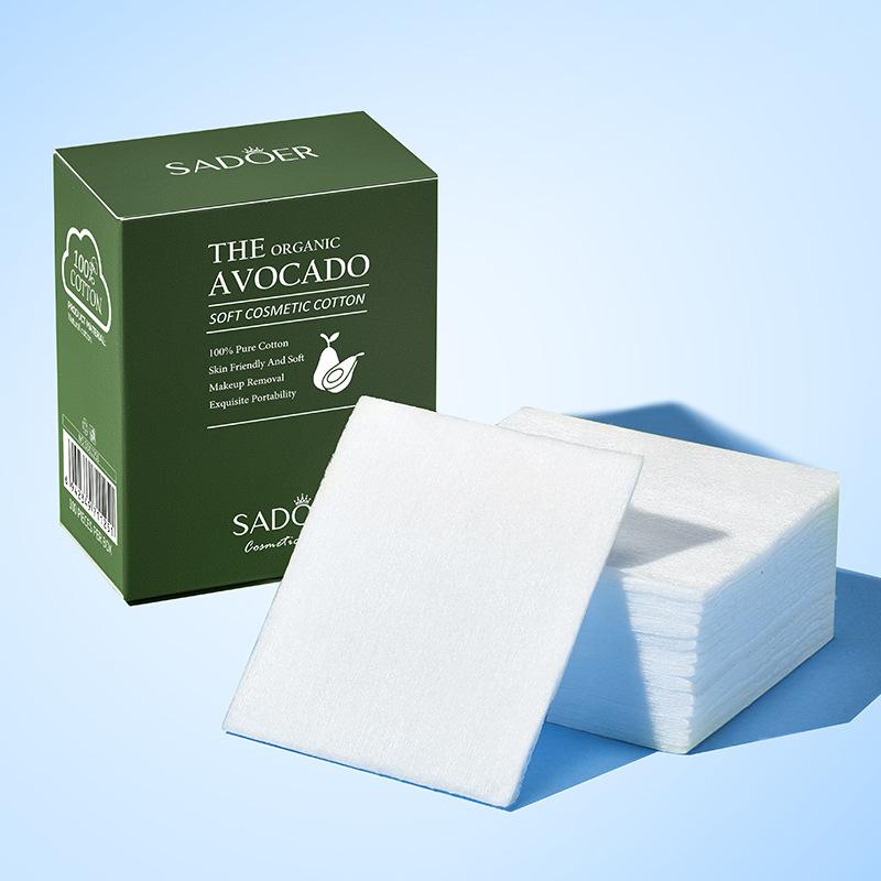 Avocado Portable Cotton 100PIECES Gentle Makeup Remover Pure Cotton Cosmetic Towel