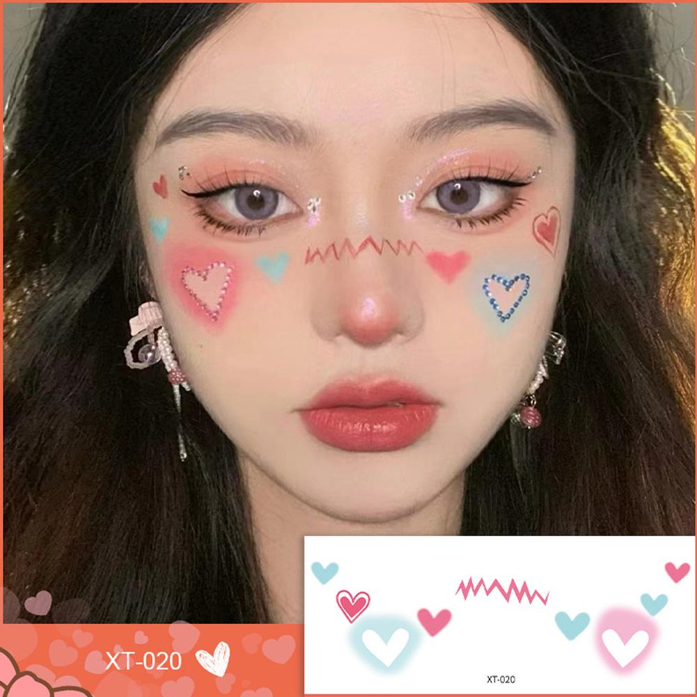 Temporary Blush Tattoo Sticker Songkran Facial Tattoo Tattoo Star Face Tattoo Waterproof Makeup M0X9