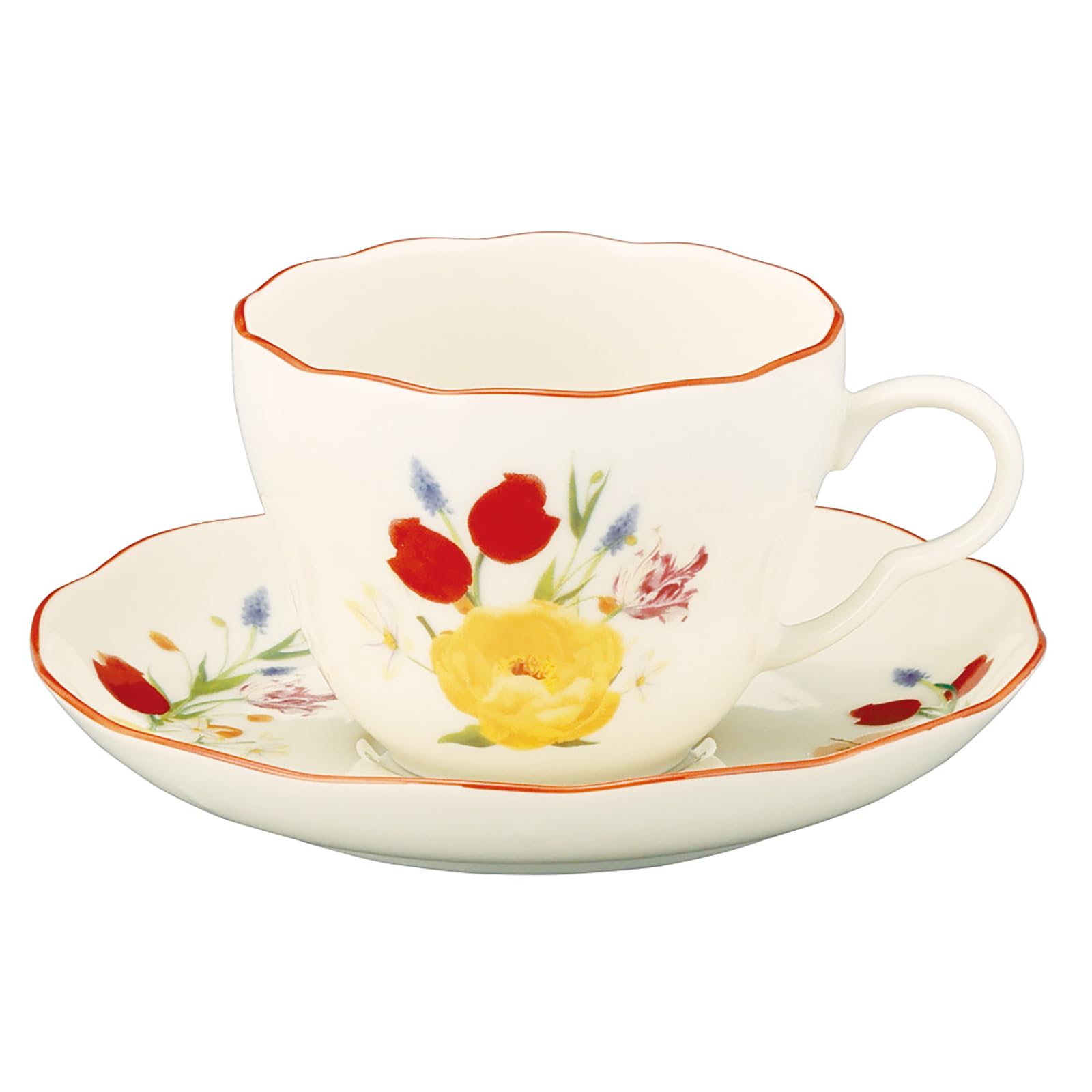 

Yamaka Shoten x HIBIYA-KADAN [Язык цветов Тюльпан] Чайная чашка и блюдце, 230 мл, Диаметр прибл.. 9 x 7 см, от Hibiya Kadan FLORIOGRAPHY. Идеальный