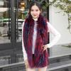 Women's Winter Color Block Fox Fur Scarf - Long, Korean Style, Versatile, Warm, Double-Sided Neck Warmer, Ideal Gift