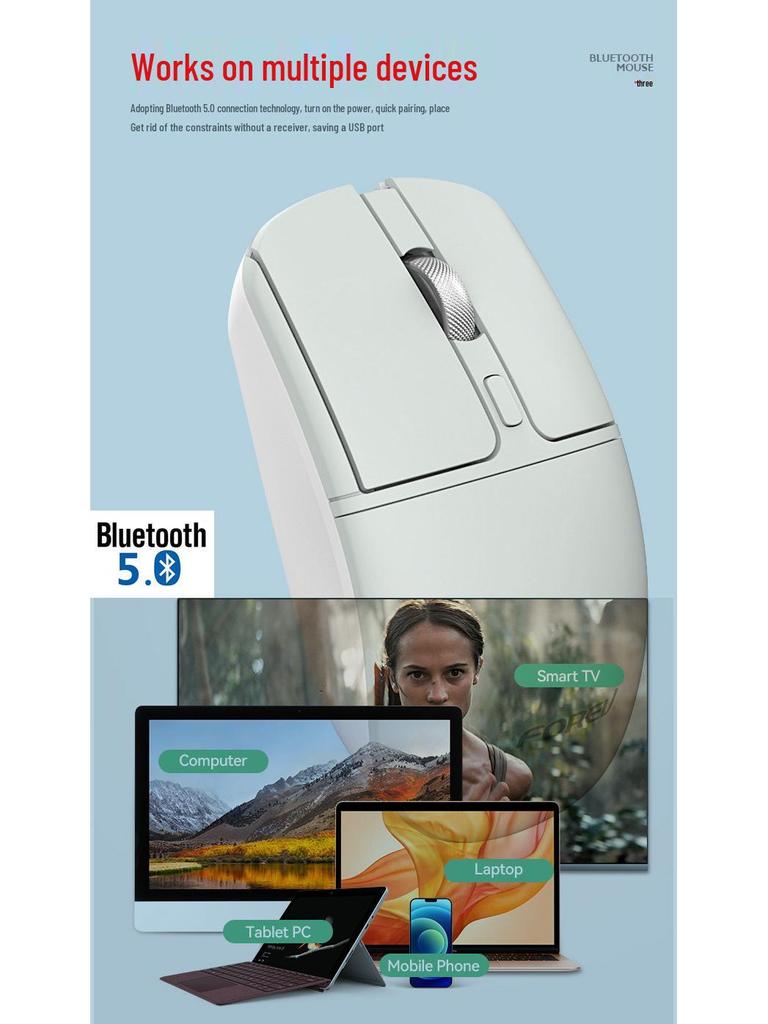 FV-386 Dual Mode Silent Metal Mouse: Wireless 2.4G + Bluetooth for Laptop/Desktop