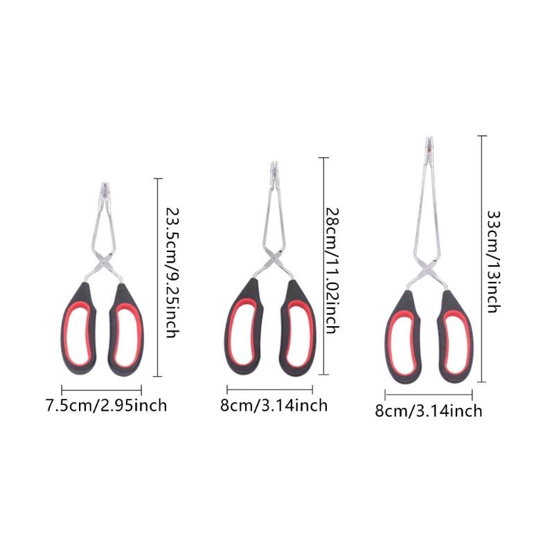 Large Size BBQ Charcoal Food Tong for Safe and Easy Grilling Barbecue Scissor Metal BBQ Baking Clip with Long Handle