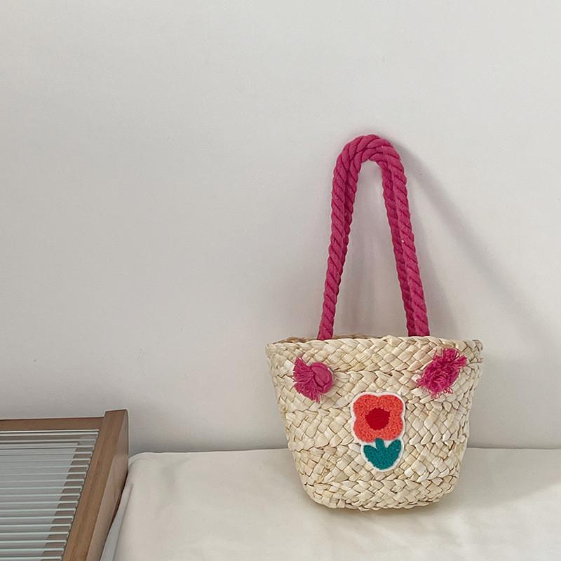 Modern Children's Casual Handbag Handwoven Straw Bag Available In Multiple Colors