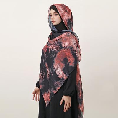 Women Watercolor Hijab Scarf Bandana Headband Vintage Luxury Beach Long Handkerchief Bohemia Muslim Accessories Scarf