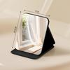 1PC Cute Portable Personal Makeup Mirror Solid Color PU Leather Foldable Makeup Mirror Handheld Compact Pocket Mirror Home
