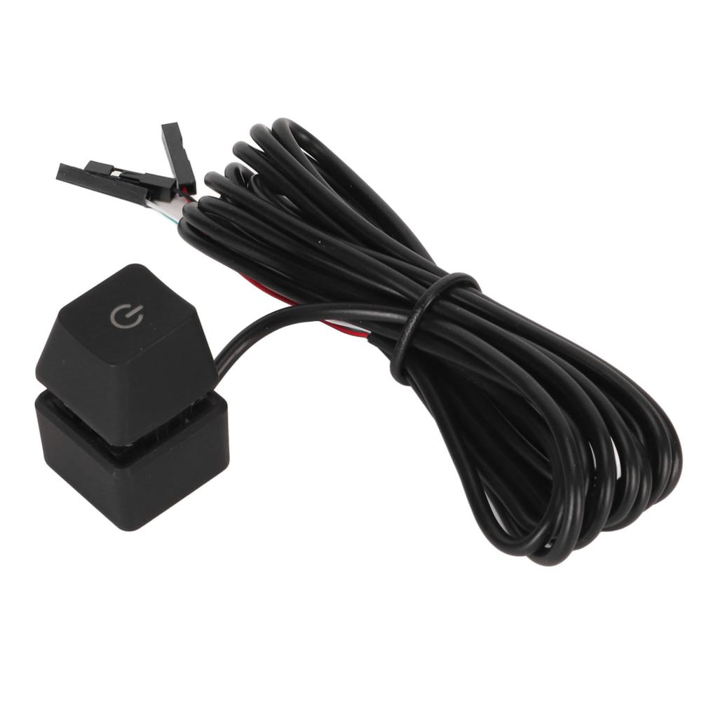 6.6ft PC Power Button with 7 Color Light Blue Switch Mechanical Keys External Power Switch for Desktop PC