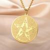 Dawapara Tetragrammaton Pentagram Naszyjnik Ochrona Magiczny Amulet Wicca Biżuteria Starożytna Moc Imię Boga Stal Nierdzewna