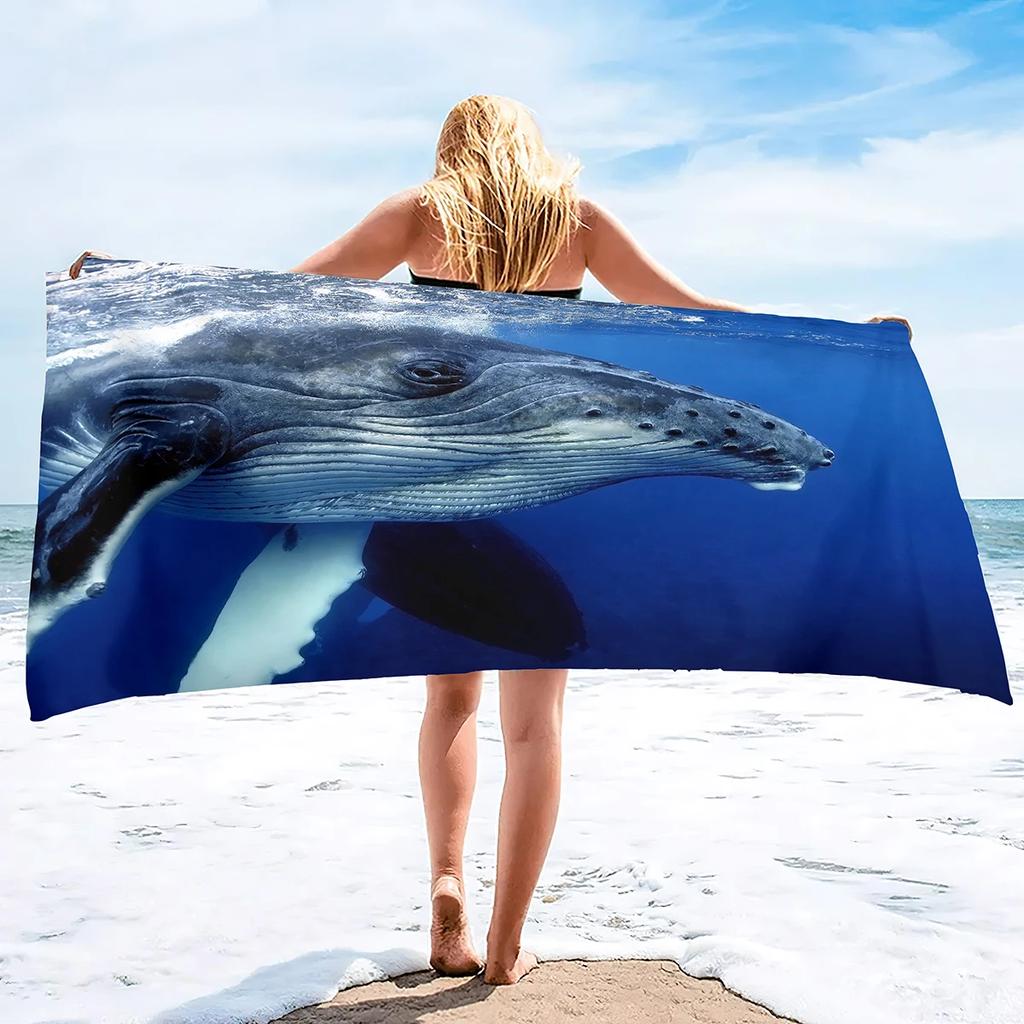 Microfiber Beach Towel Oversized Clearance Towels, Extra Large Sand Free Super Absorbent Travel Pool Towel,Whale Beach Towels