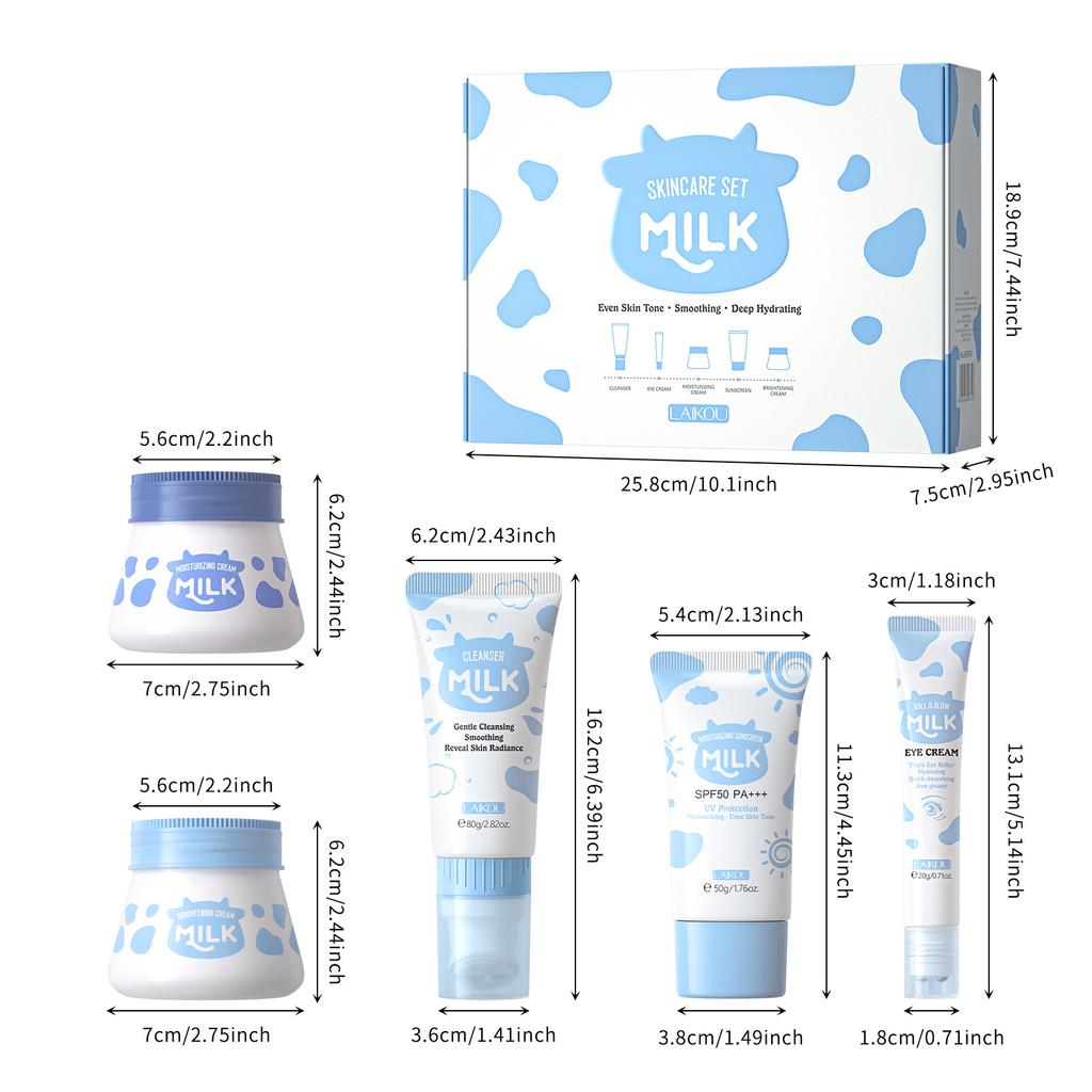 LAIKOU Milk Skincare Set 5-piece Moisturizing Facial Care Set