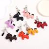 Heart Pu Leather Horse Key Chain Tassel Chinese New Year Gift Funny Horse Pendant  Home Decor