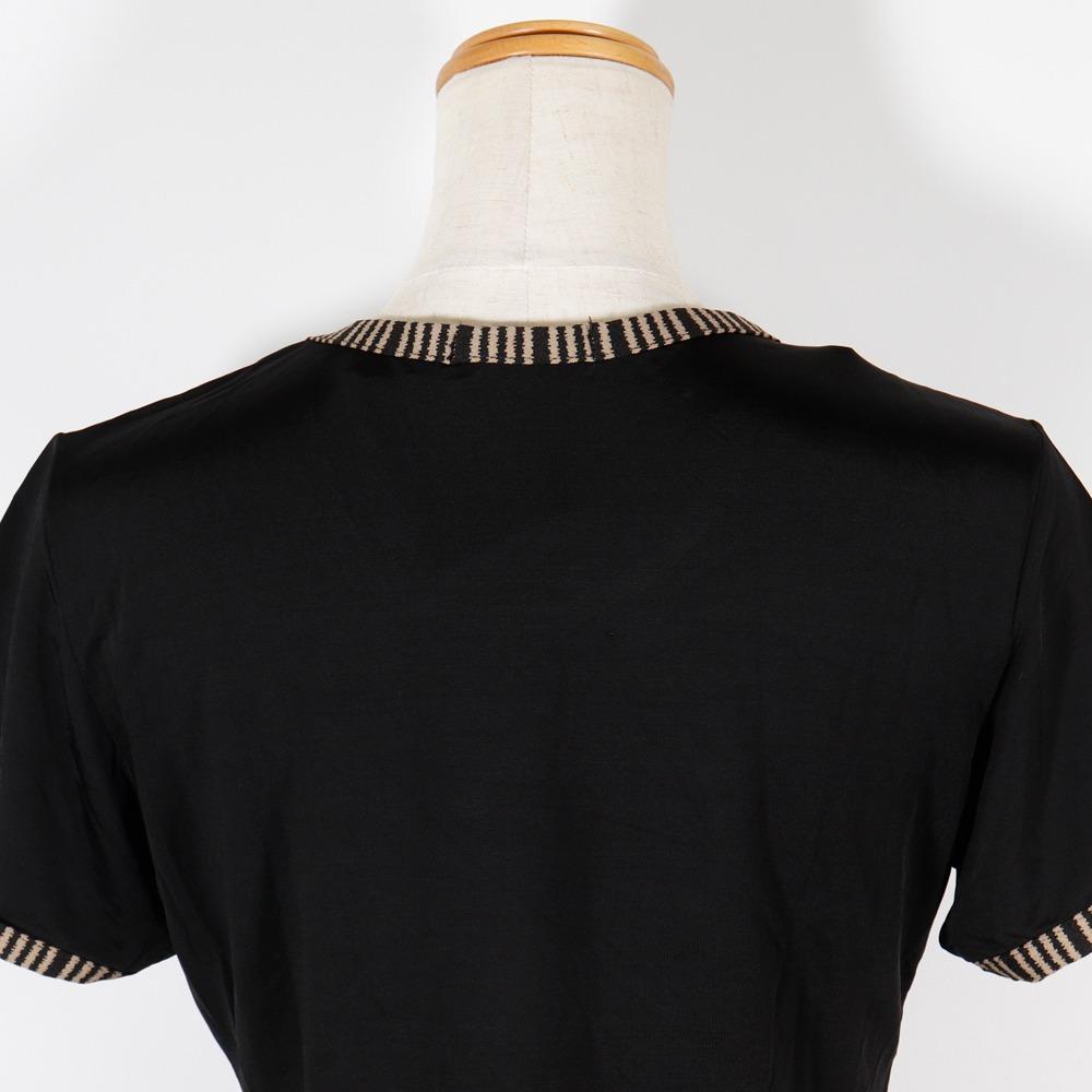 FENDI logo Short sleeve T-shirt Pi Pink black Rayon Women Used