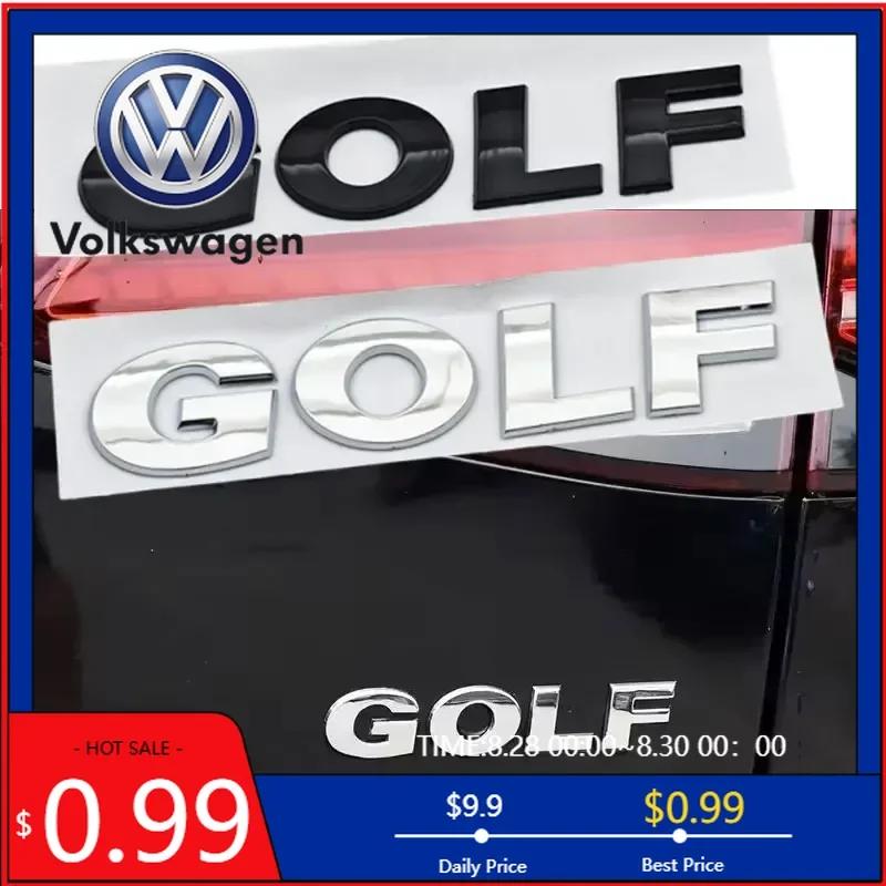 RUNTB1 VW 2026 Hot VW 3D ABS Chrome Black Logo GOLF Emblem Letters Sticker Car Rear Trunk Badge For Volkswagen Golf 4 5 6 7 MK3 MK4 MK5