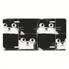 Black Grid Kitten License Plate 6x12in Stainless Aluminum Car Tag 4 Holes Decorative Front Vanity Plate for Trucks