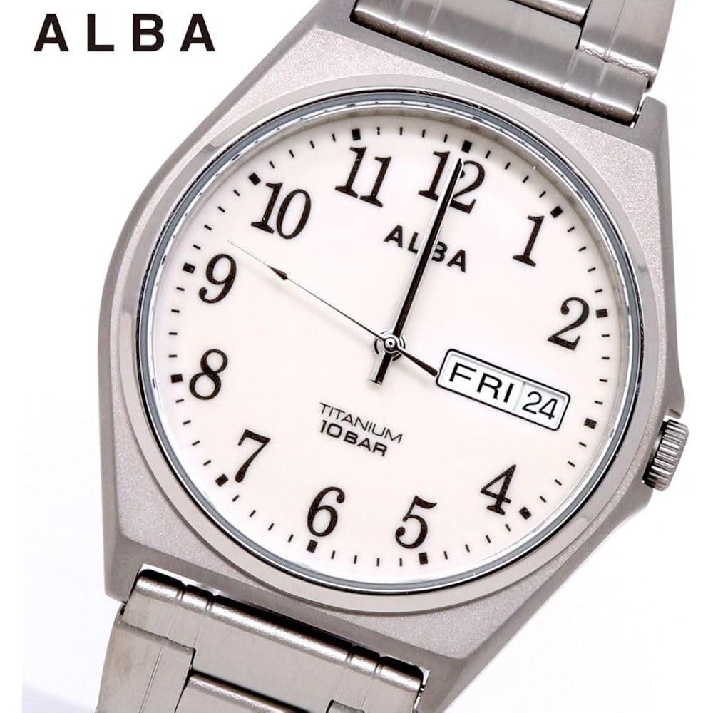 Seiko Watch Alba Watch Men's Quartz Stainless Steel Titanium for Everyday Use Reinforced Waterpro...