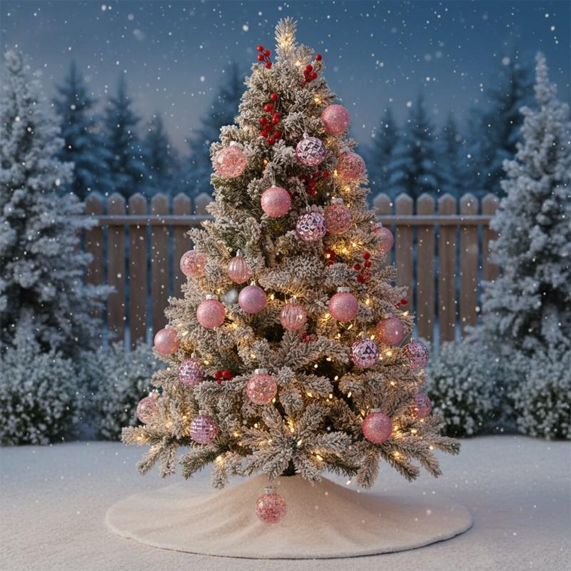 9Pcs/box Golden Christmas Ball Decor Christmas Tree Ornaments Christmas Ball Suit Shatterproof Flash Hanging Balls Decor New