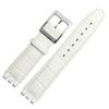 17mm 19mm Genuine Calf Leather Wrist Strap For Swatch Watch Band Men Women Alligator Pattern Bracelet Watchband Accessories