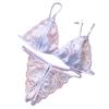 Dessous-Set aus Spitze mit offenem Schritt: Sexy BH, Bikini, Tanga-Pyjama, zweiteilig