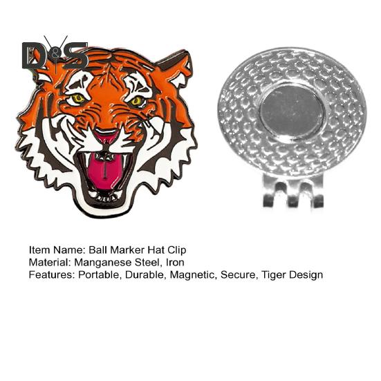 Tiger Golf Ball Marker with Hat Clip Magnetic Metal Golf Ball Marker Hat Clip Golfing Accessory for Men And Women
